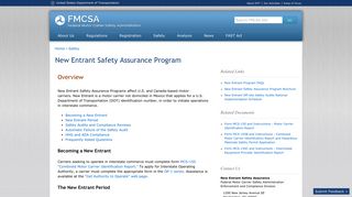 New Entrant Safety Assurance Program | Federal Motor Carrier Safety ...