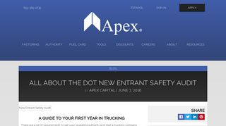 All About the New Entrant Safety Audit | Apex Capital Blog
