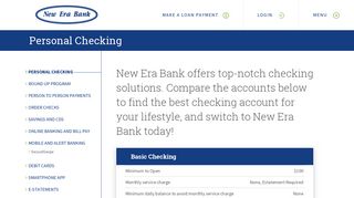 Personal Checking - New Era Bank