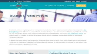 Drug Testing Education & Training Programs - New Era