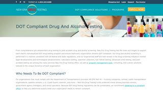 DOT Drug & Alcohol Testing - New Era Drug Testing