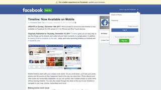 Timeline: Now Available on Mobile | Facebook