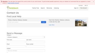 Contact Us - FamilySearch.org