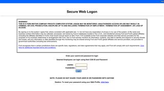 Web Single Login - Ford