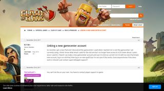 Linking a new gamecenter account - Supercell Community Forums