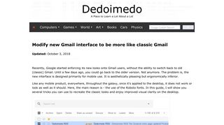 Modify new Gmail interface to be more like classic Gmail - Dedoimedo