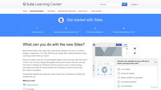 Google Sites: Get Started | Learning Center | G Suite