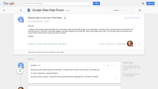 Require login to view site in New Sites - Google Product Forums