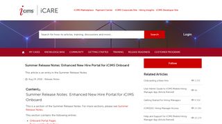 Summer Release Notes: Enhanced New Hire Portal for iCIMS Onboard