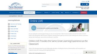 Online LIVE training from Computer Learning Centers - New Horizons ...