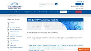 Frequently Asked Questions | New Horizons Computer Learning Centers