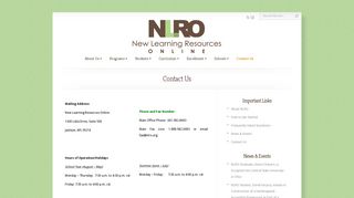 Contact Us | NLRO - New Learning Resources Online
