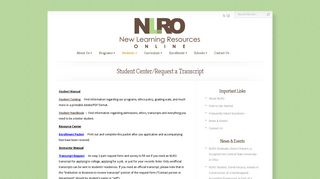 Student Center/Request a Transcript - New Learning Resources Online