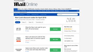 Get 15% OFF | February 2019 | New Look discount codes | Daily Mail