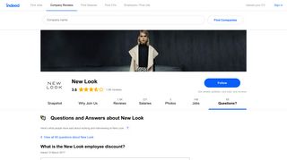 What is the New Look employee discount? | Indeed.co.uk