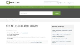 How do I create an email account? – Support | One.com