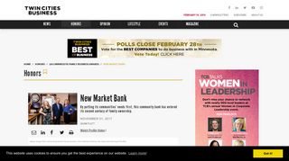 Twin Cities Business - New Market Bank - By putting its communities ...