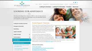 Income Support - Human Services Department