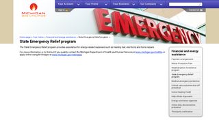 State Emergency Relief program (Michigan Gas Utilities)