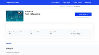 Next Millennium - Apply Online - Credit Cards