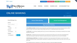 Online Banking - New Millennium Bank