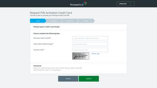 Request PIN Activation Credit Card - PermataNet