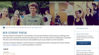 New Student Portal | Goucher College