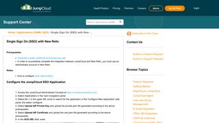 JumpCloud | Single Sign On (SSO) with New Relic