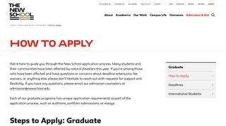 Graduate: How to Apply | The New School