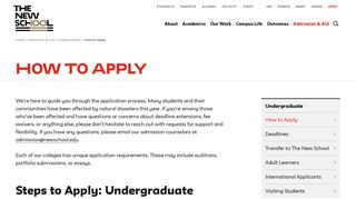 Undergraduate: How to Apply | The New School