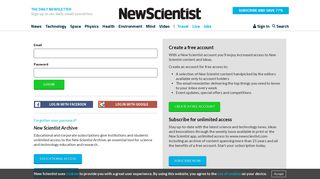 Log in to your account | New Scientist
