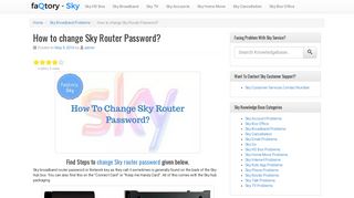 How to change Sky Router Password? - Sky UK - Faqtory