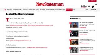 Contact the New Statesman