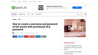 How to create a username and password of GST portal with ... - Taxin