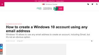 How to create a Windows 10 account using any email address ...