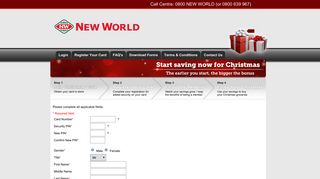 Register Your Card - New World Christmas Club