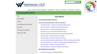 Accessing New World | Washtenaw ISD