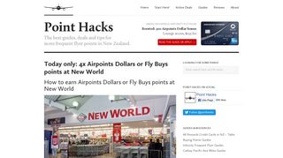 How to earn Airpoints Dollars or Fly Buys at New World - Point Hacks NZ