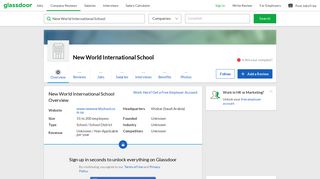 Working at New World International School | Glassdoor