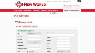 My Account | New World Supermarket