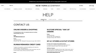 Contact Us - New York & Company