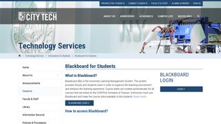 Blackboard for Students - City Tech