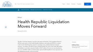 Health Republic Liquidation Moves Forward – GNYHA