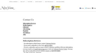 New York Magazine Customer Services - Account | New York Magazine