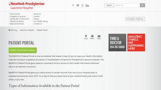 Patient Portal - NewYork-Presbyterian Lawrence Hospital - NYP.org