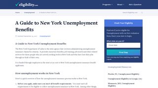 A Guide to New York Unemployment Benefits - Eligibility.com