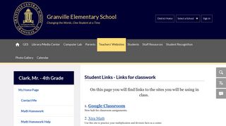 Clark, Mr. - 4th Grade / Student Links - Granville Central School District