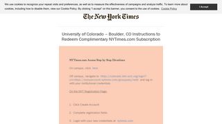 University of Colorado - Access NYT « The New York Times in Education