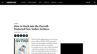 How to Hack into the Paywall-Protected New Yorker Archives ...