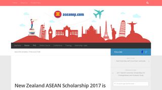 New Zealand ASEAN Scholarship 2017 is Open Now!! - ASEAN ...